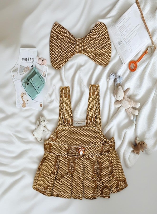 Treayes 17cm Doll Clothes - Princess Dress with Velvet Hair Bow, Party Outfits for 6.7 Inch Dolls, Luxury Chic Style Set, High-End Fashion Accessories (Brown Dress) - Image 4